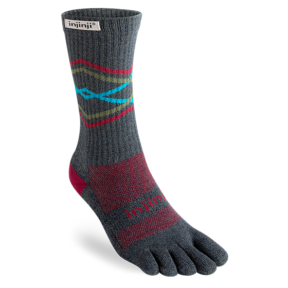 Injinji Men's Trail 2.0 Midweight Crew Running Socks