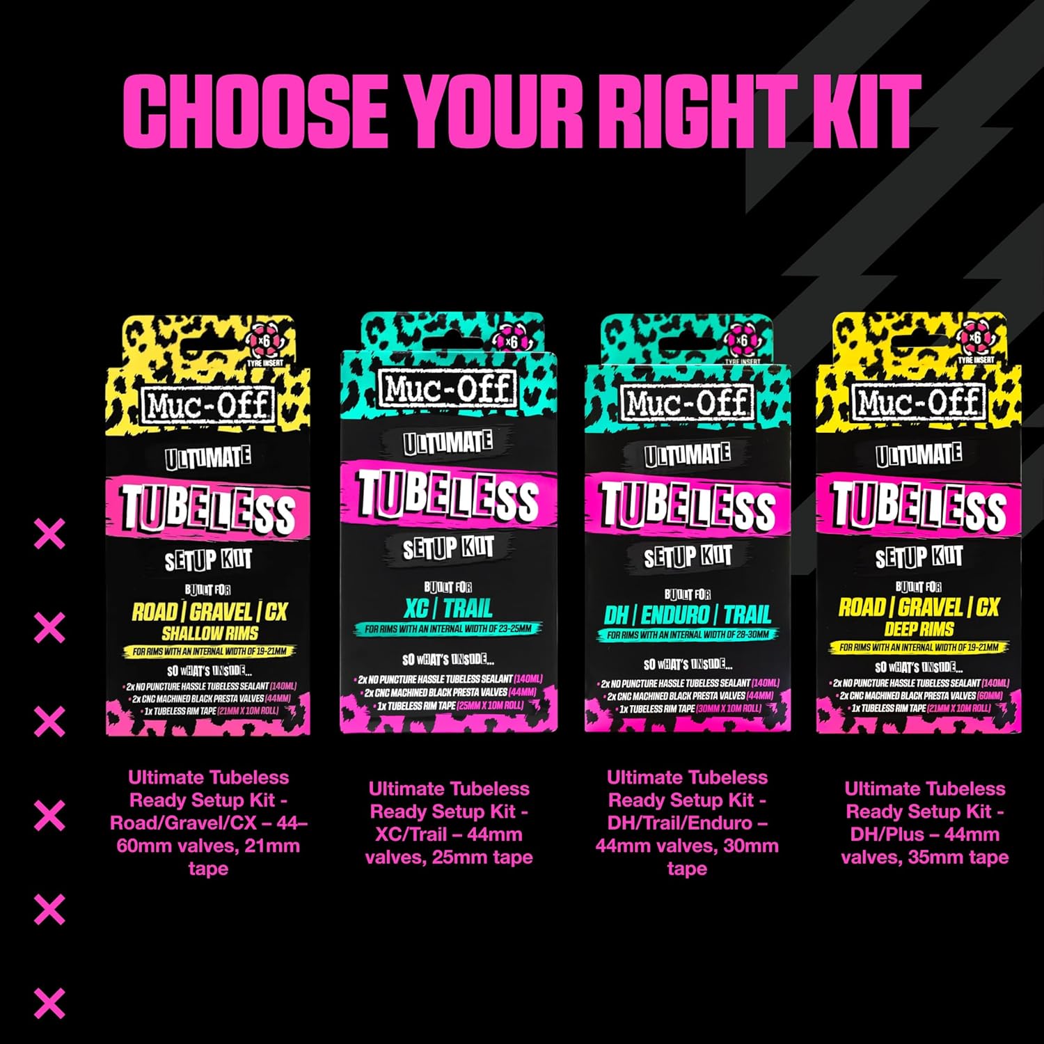 Muc Off Ultimate Tubeless Setup Kit - Road 44mm Valves