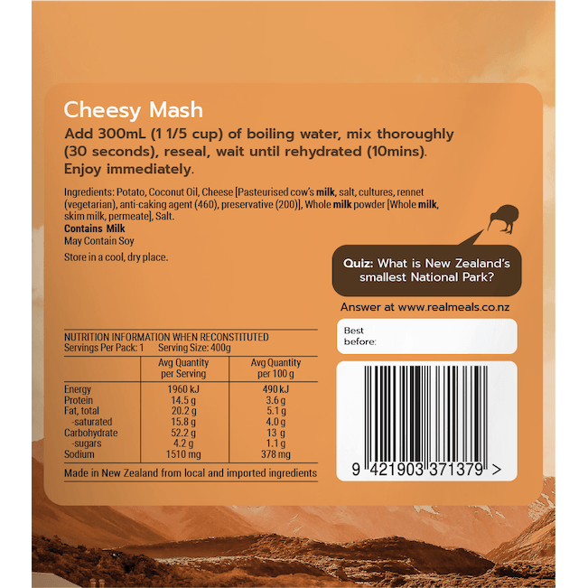 Real Meals Cheesy Mash