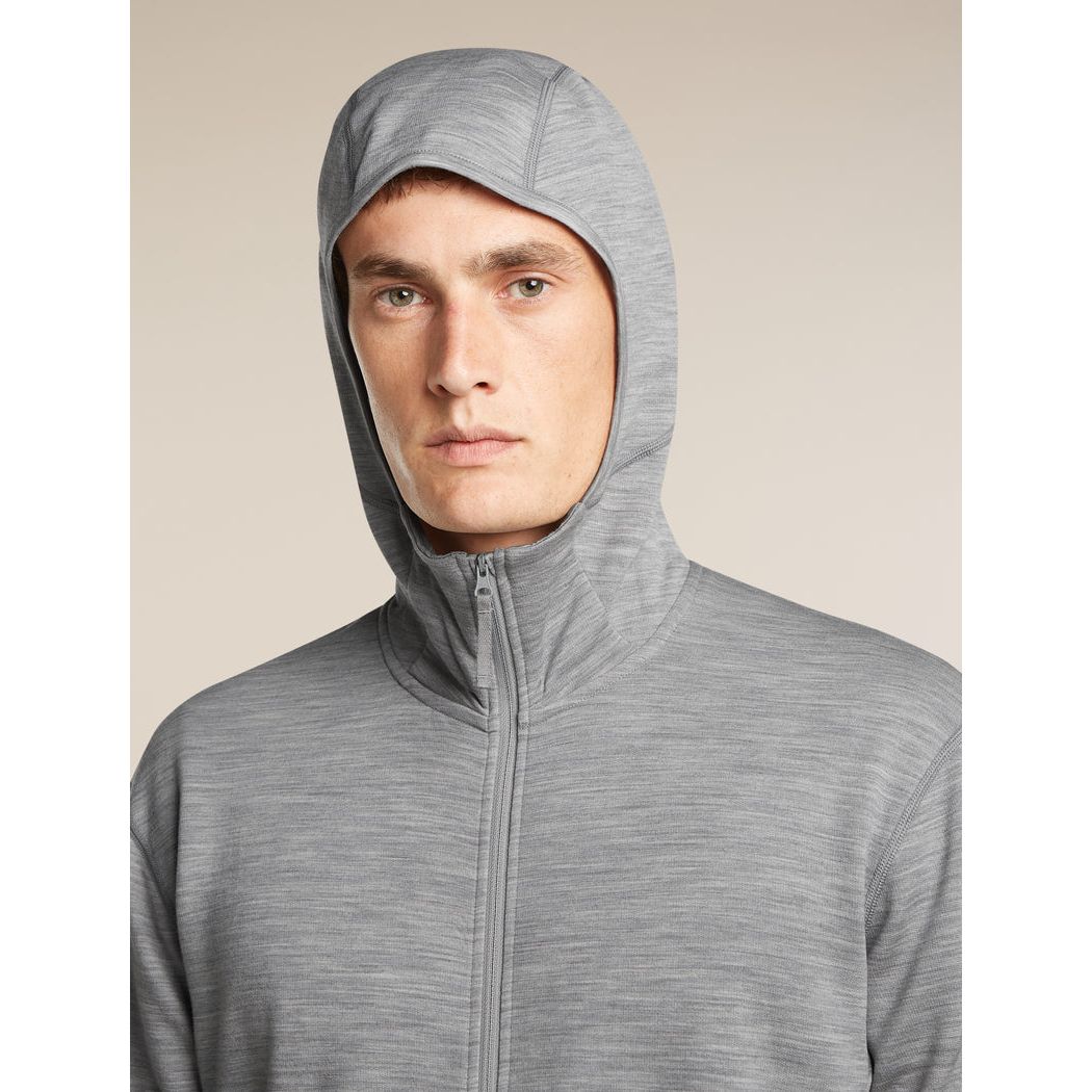 Icebreaker Men's Merino 360 RealFleece Elemental Long Sleeve Zip Hood