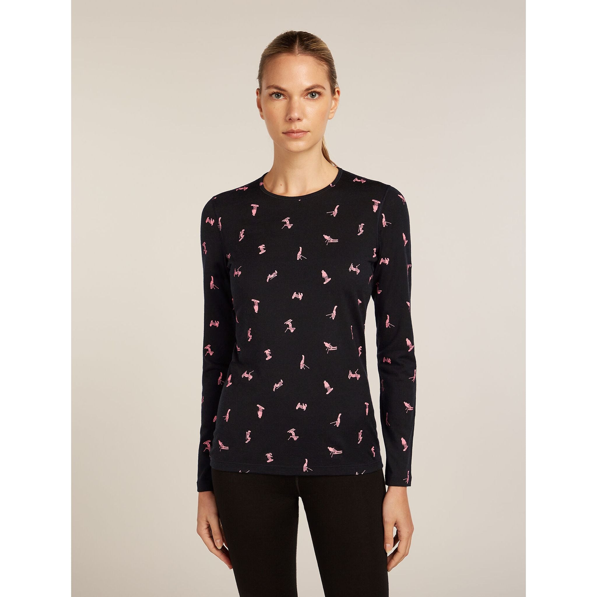 Icebreaker Women's Merino 200 Oasis Long Sleeve Crewe Snow Day