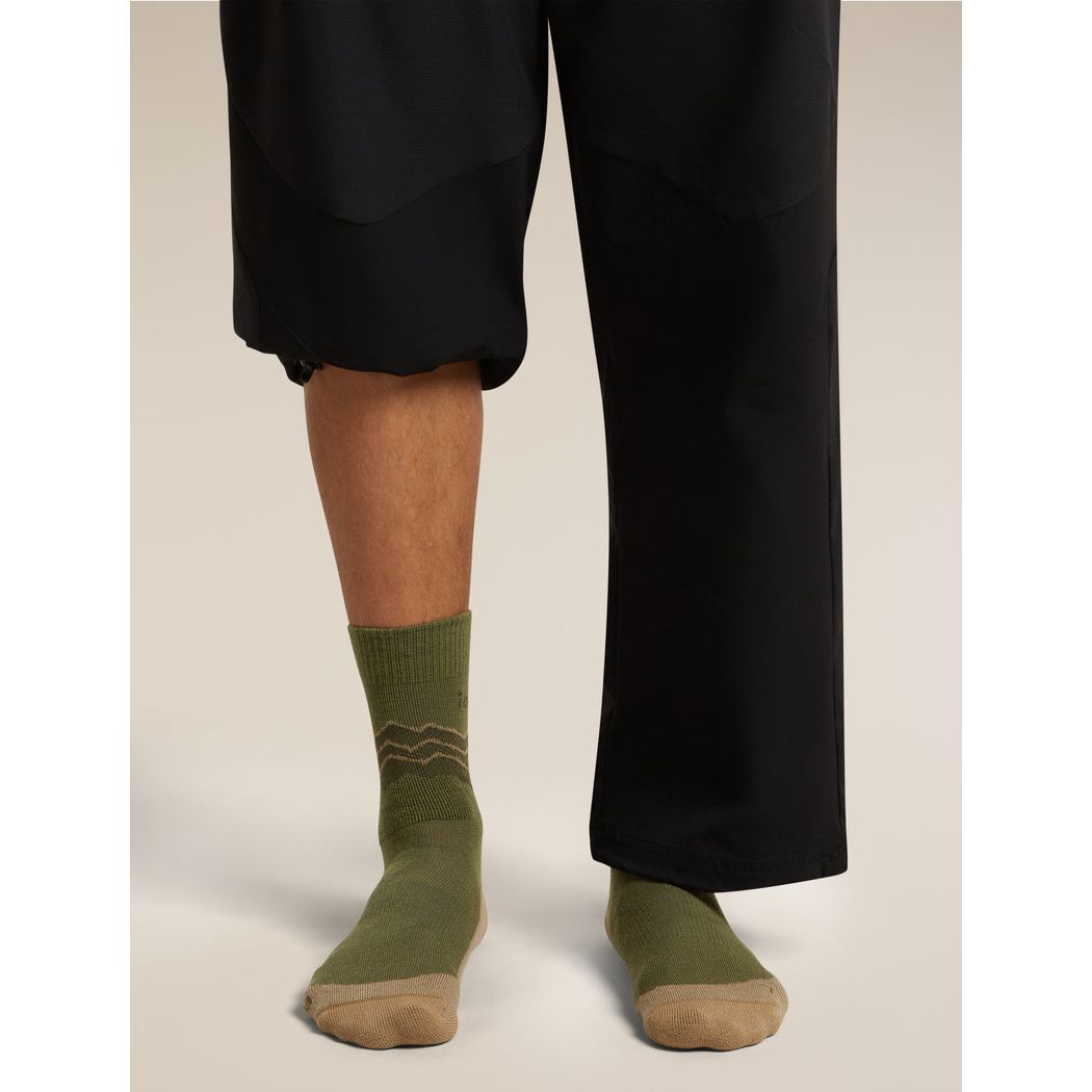 Icebreaker Men's Merino Hike+ Medium Crew Across The Peaks Socks