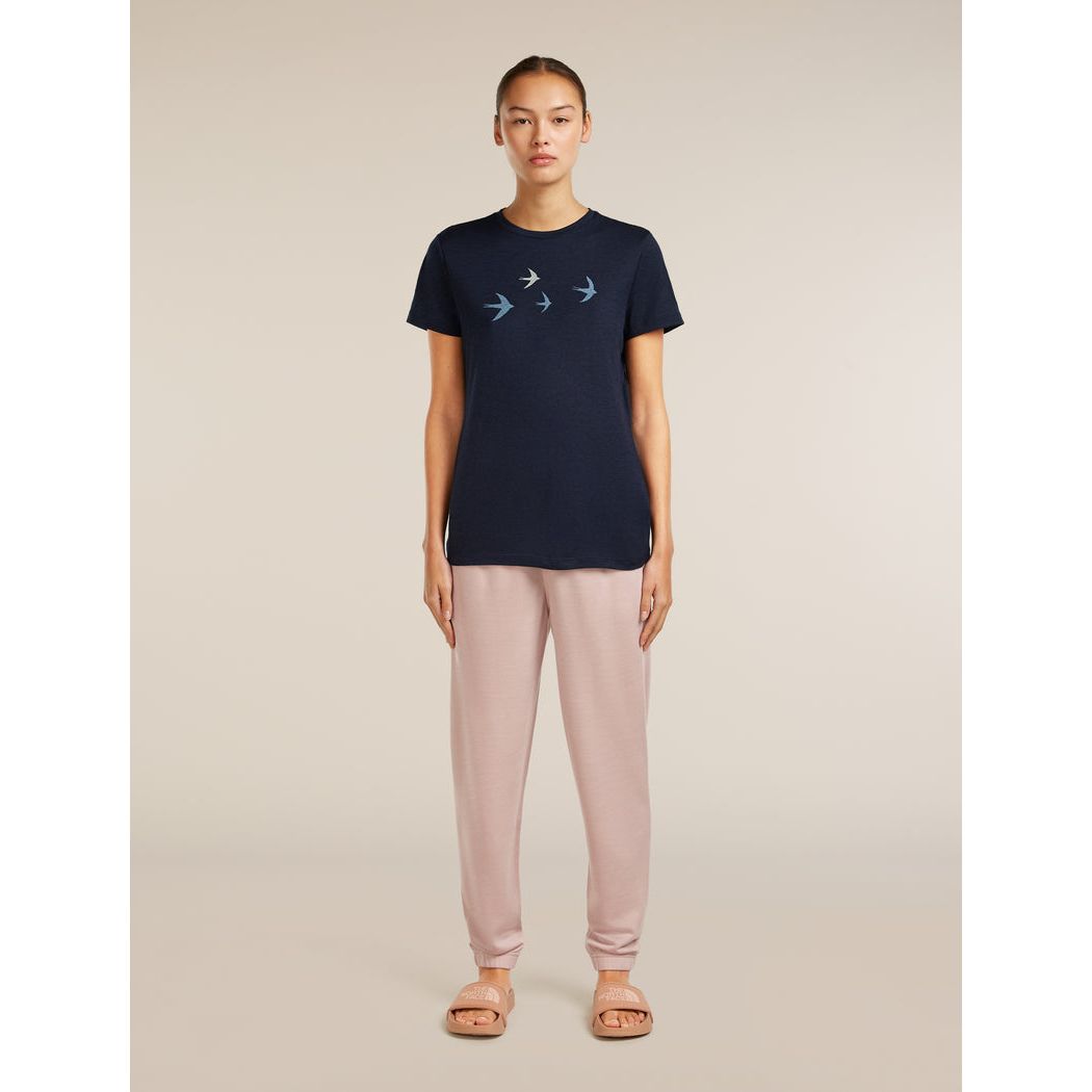 Icebreaker Women's Merino 150 Tech Lite SS Tee Bird Transit T-Shirts Outside Sports