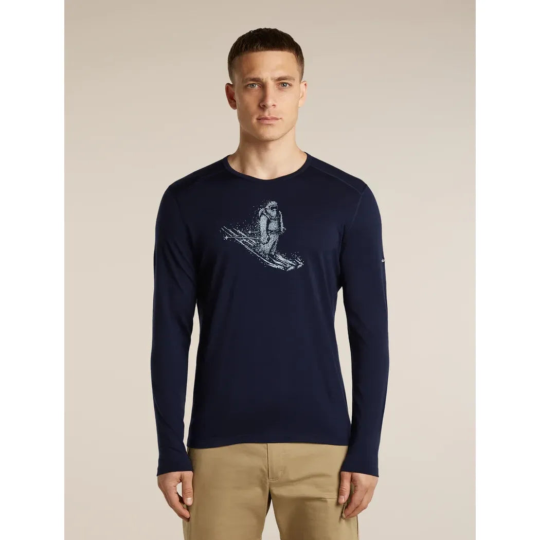 Icebreaker Men's Merino 200 Oasis Long Sleeve Crewe Skiing Yeti