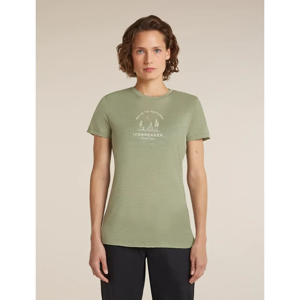 Icebreaker Women's Merino 150 Tech Lite T-Shirt Peaceful Pass T-Shirts Outside Sports