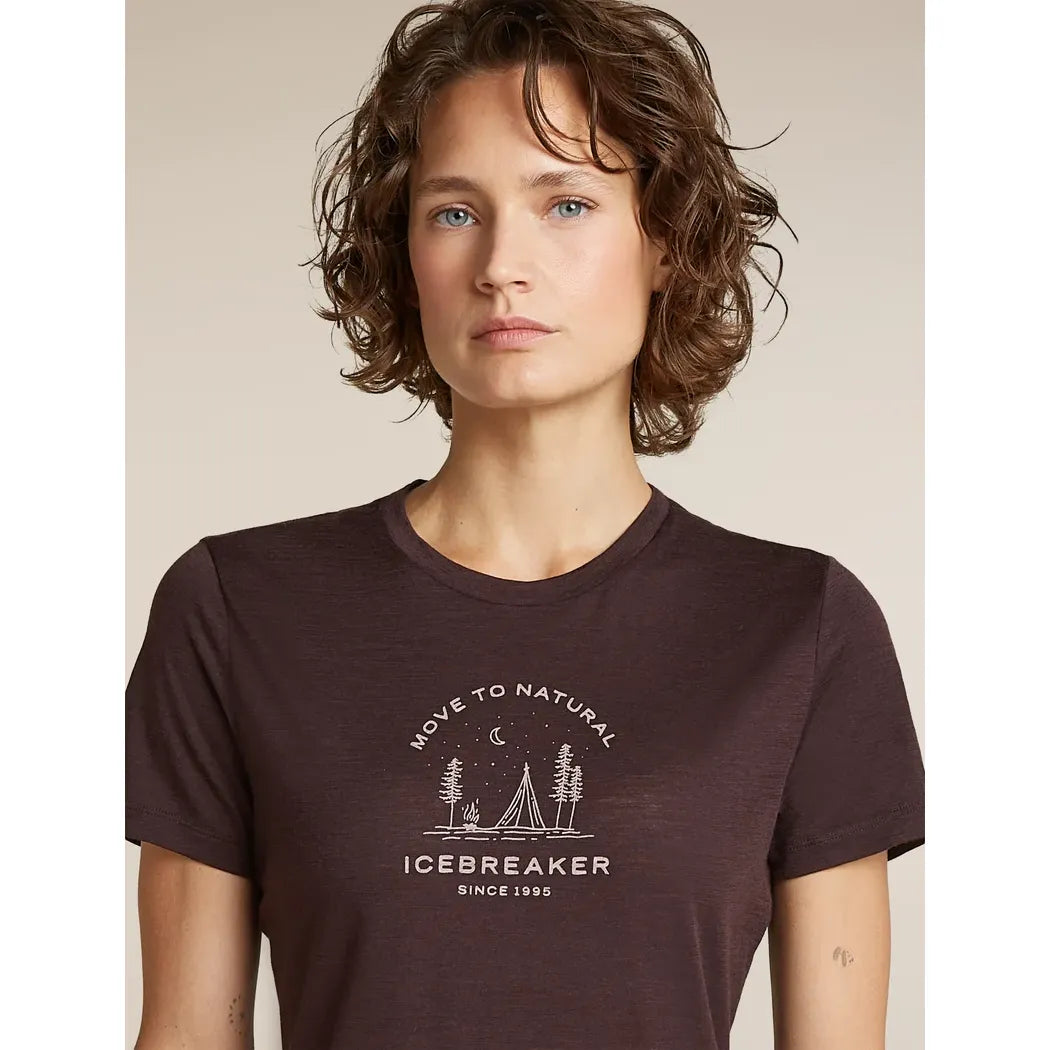 Icebreaker Women's Merino 150 Tech Lite T-Shirt Peaceful Pass T-Shirts Outside Sports