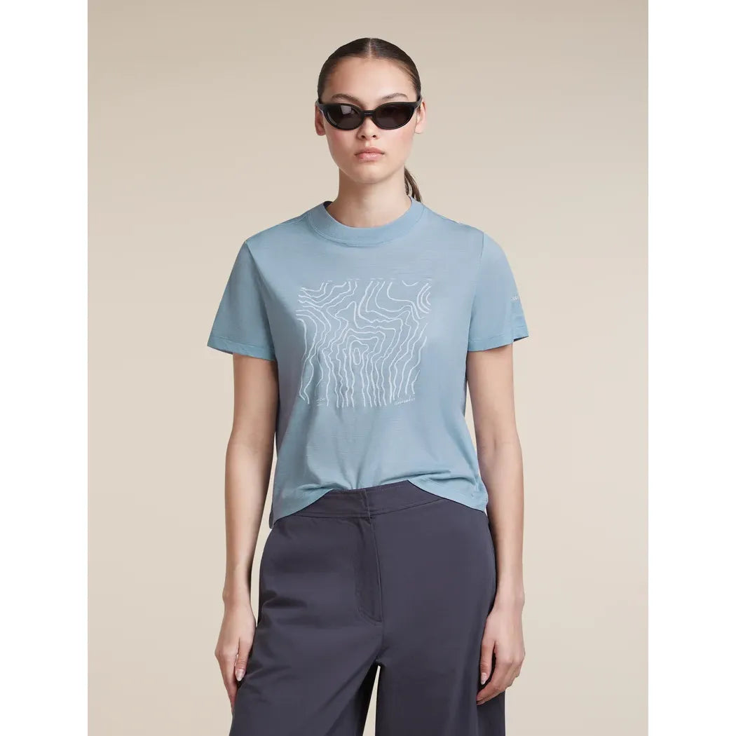Icebreaker Women's Merino 150 Tech Lite Crop T-Shirt Great Heights T-Shirts Outside Sports