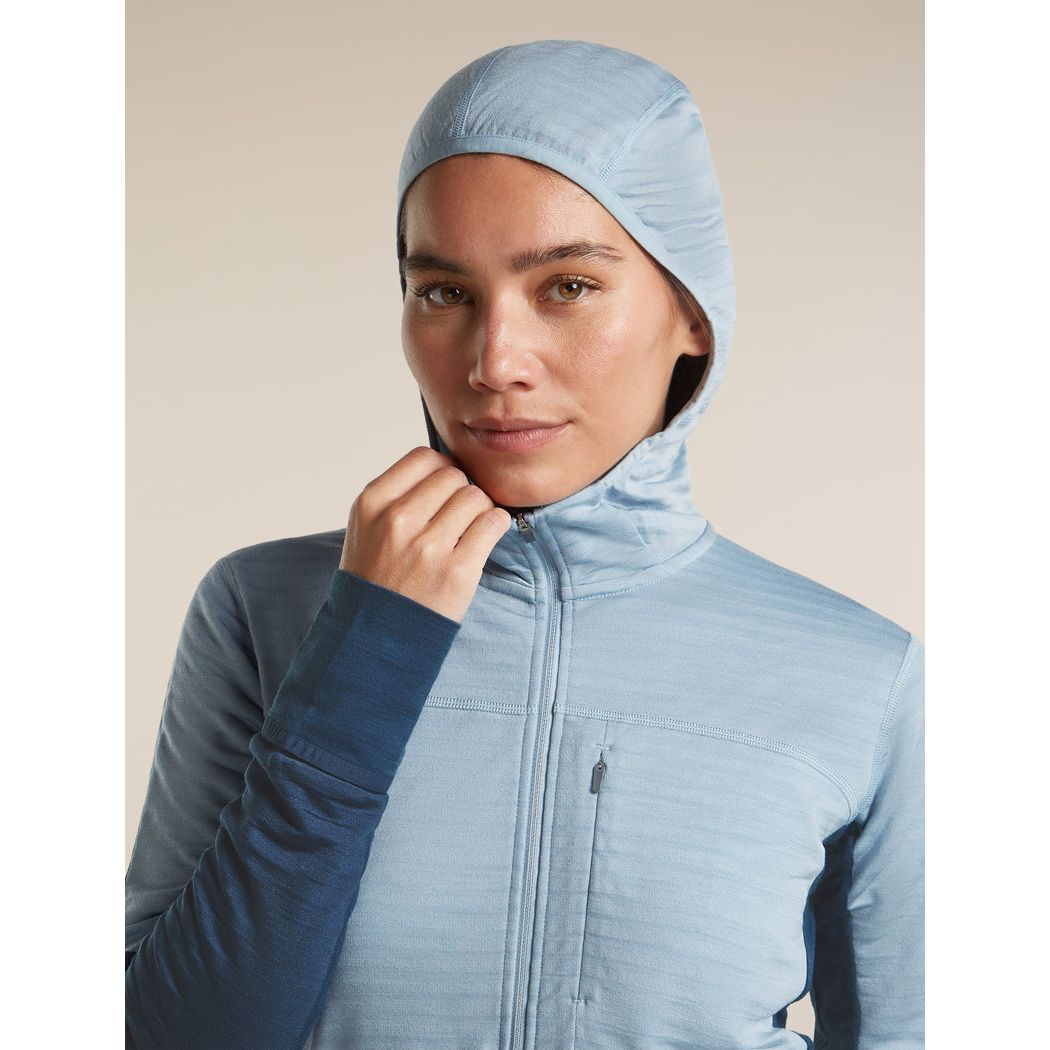 Icebreaker Women's Merino Blend 300 RealFleece Descender Long Sleeve Zip Hoodie