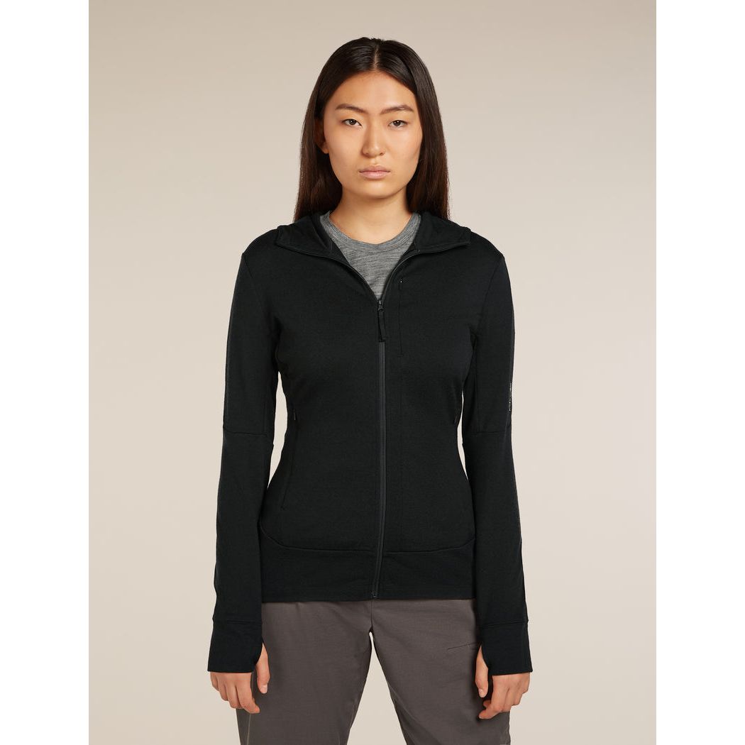Icebreaker Women's Merino 260 Quantum Long Sleeve Zip Hoodie Fleece Outside Sports