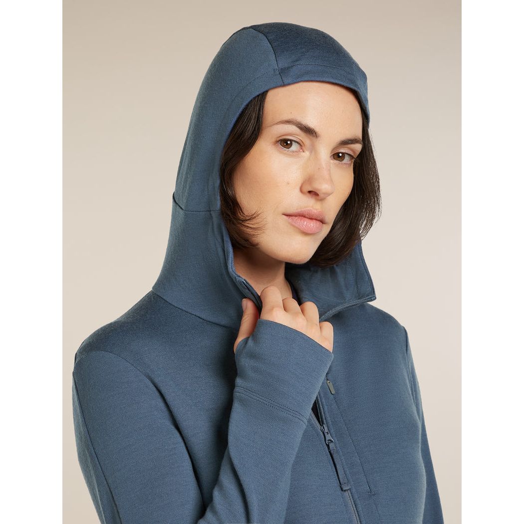 Icebreaker Women's Merino 260 Quantum Long Sleeve Zip Hoodie Fleece Outside Sports
