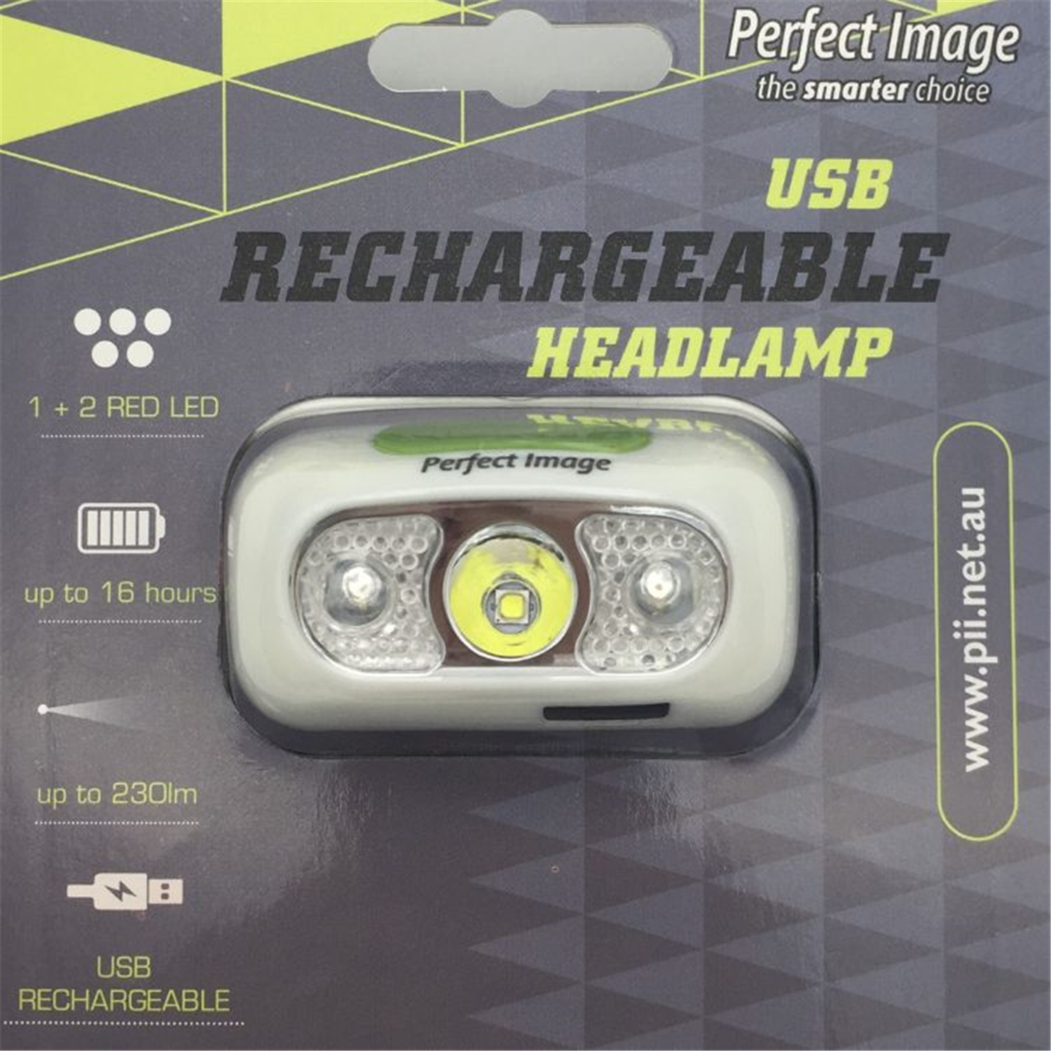 Perfect Image Headlamp USB Rechargeable 230 Lumens