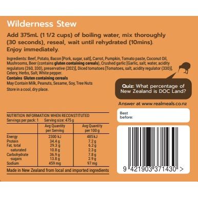 Real Meals Wilderness Stew