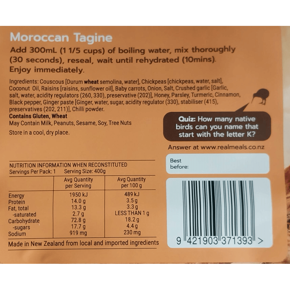 Real Meals Moroccan Tagine