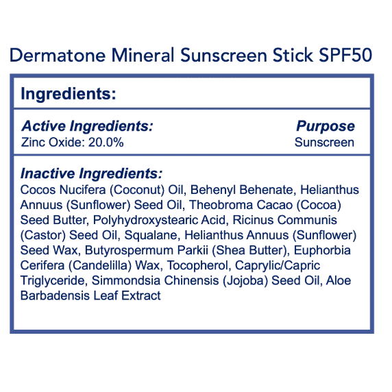 Dermatone Mineral Sunscreen Stick SPF50