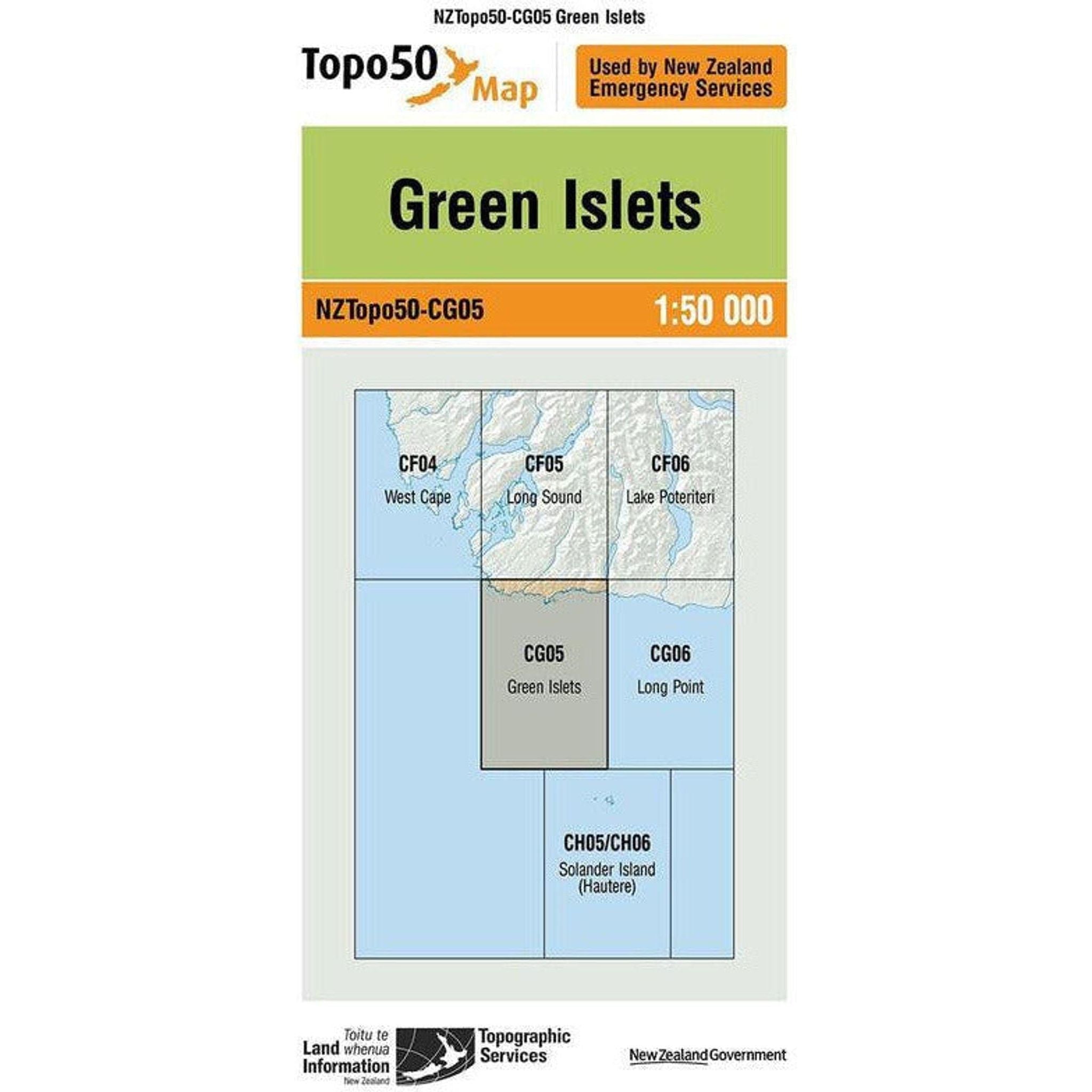 Topo Map 50 Green Islets CG05 Outside Sports