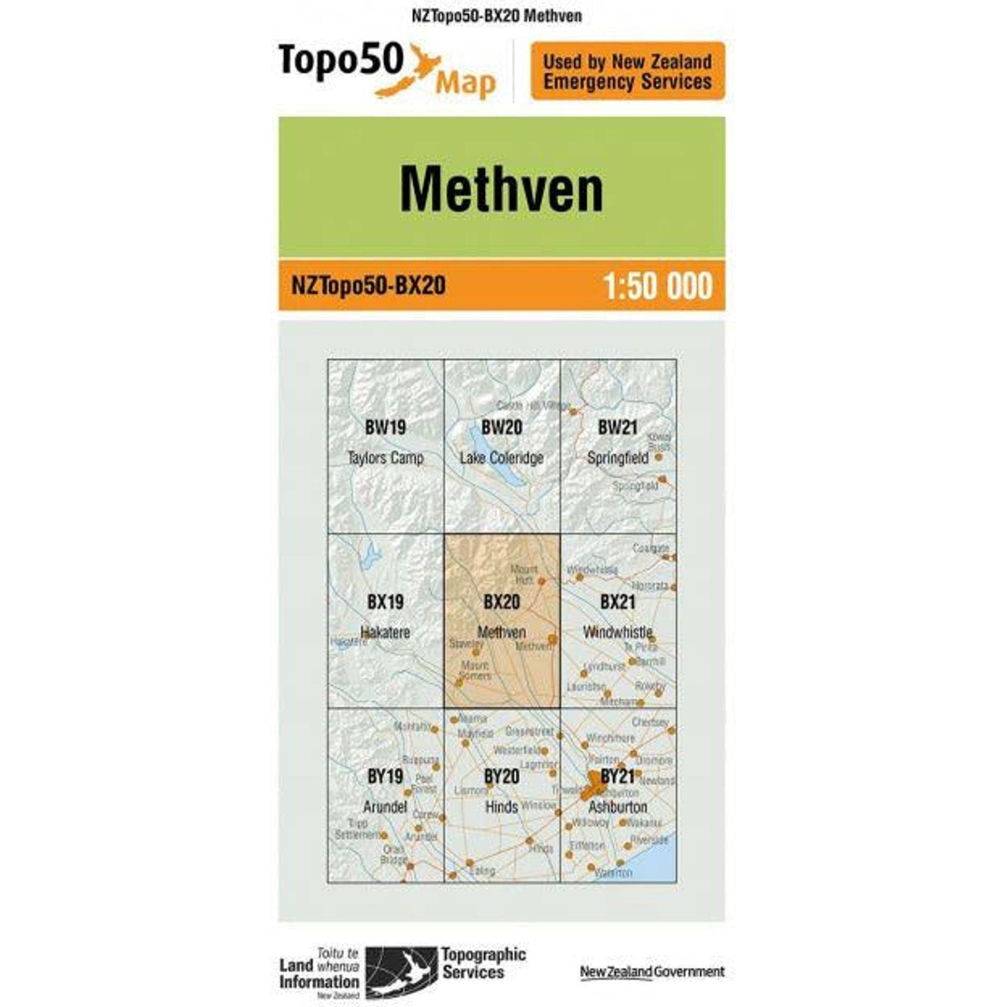 Topo Map 50 Methvan BX20 Outside Sports
