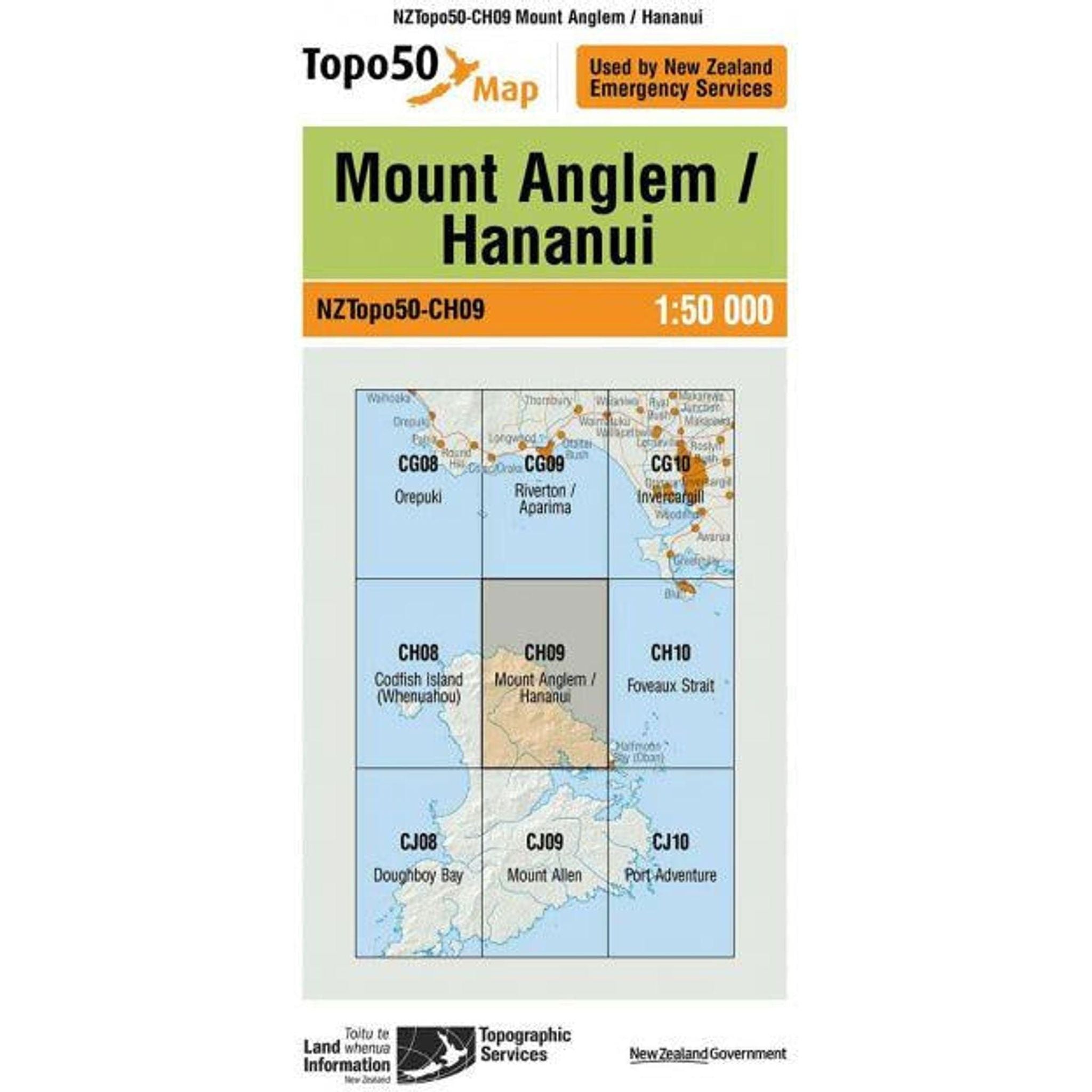 Topo Map 50 Mount Anglem Hananui CH09 Outside Sports