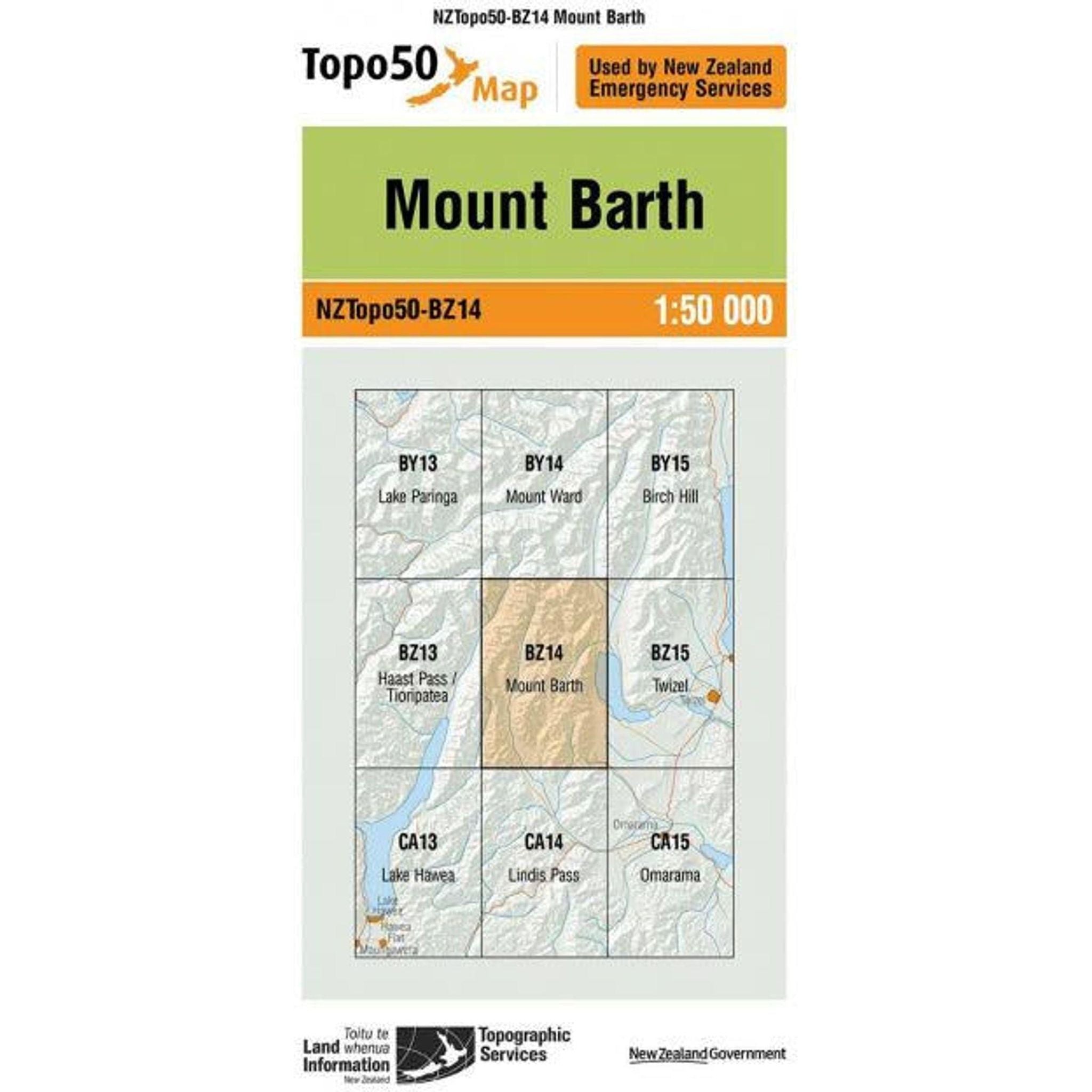 Topo Map 50 Mount Barth BZ14 Outside Sports