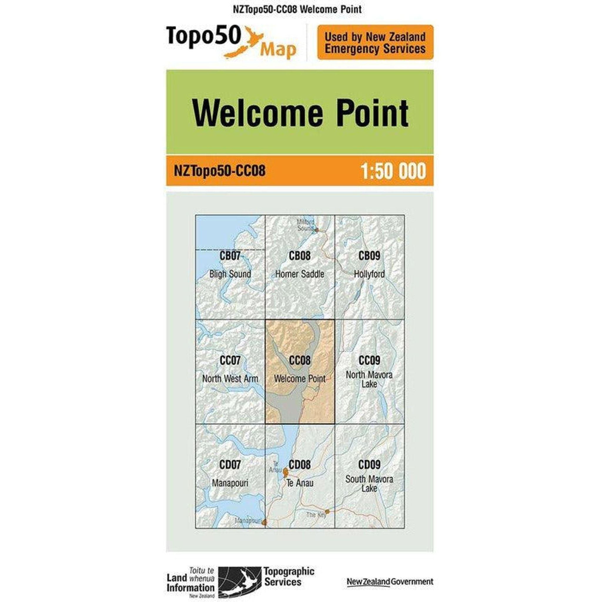 Topo Map 50 Welcome Point CC08 Outside Sports