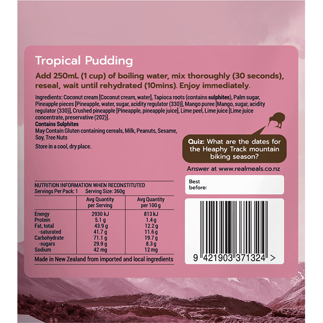 Real Meals Tropical Pudding