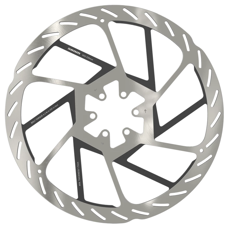 SRAM 6-bolt HS2 Rotor (Includes Steel Rotor Bolts) Rounded