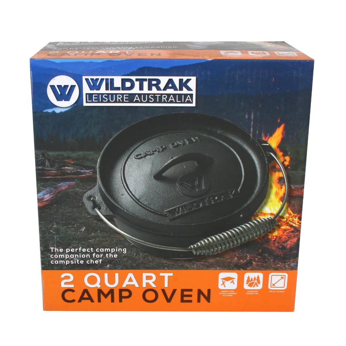 Wildtrak 2 Quart Heavy Duty 20.5x10.8cm Camp Oven