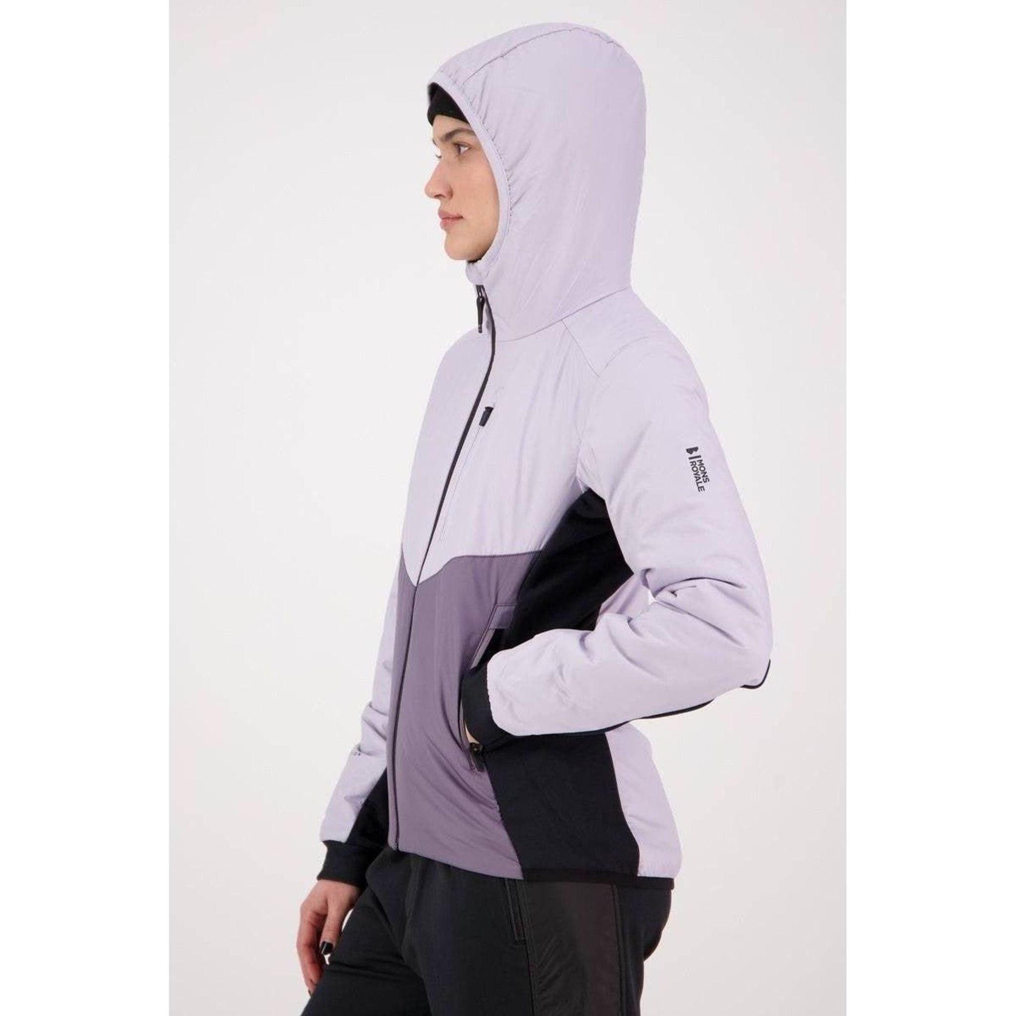 Mons Royale Womens Arete Wool Insulation Hood Outside Sports
