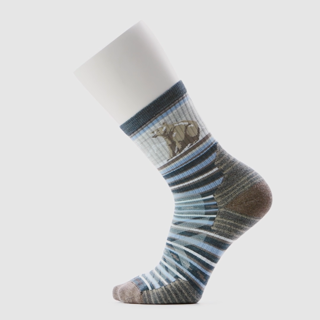 Smartwool Men's Targeted Cushion Bear Stripe Mid Crew Hiking Socks