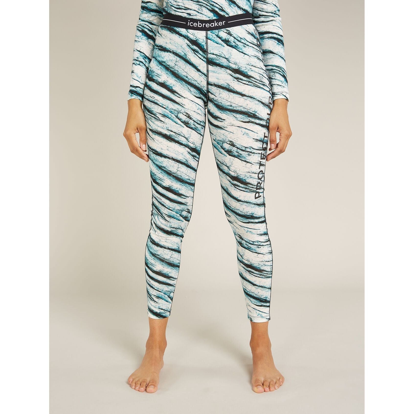 Icebreaker Women's Merino 200 Oasis Leggings POW All Over Print