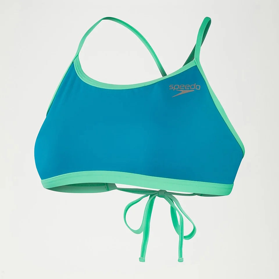 Speedo Women's Solid Tie Back Crop Top
