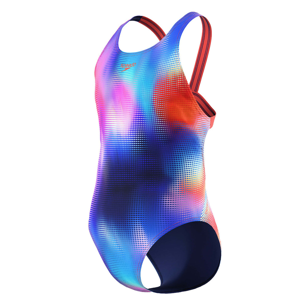 Speedo Junior Girls All Over Print Leaderback One Piece