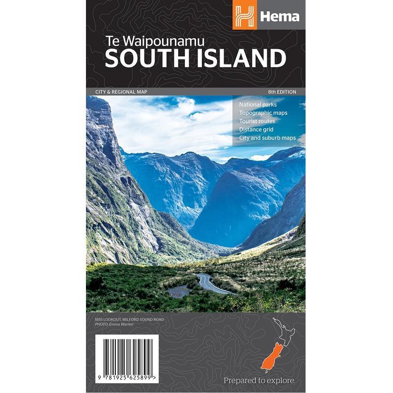 South Island Folded 8th Edition Map