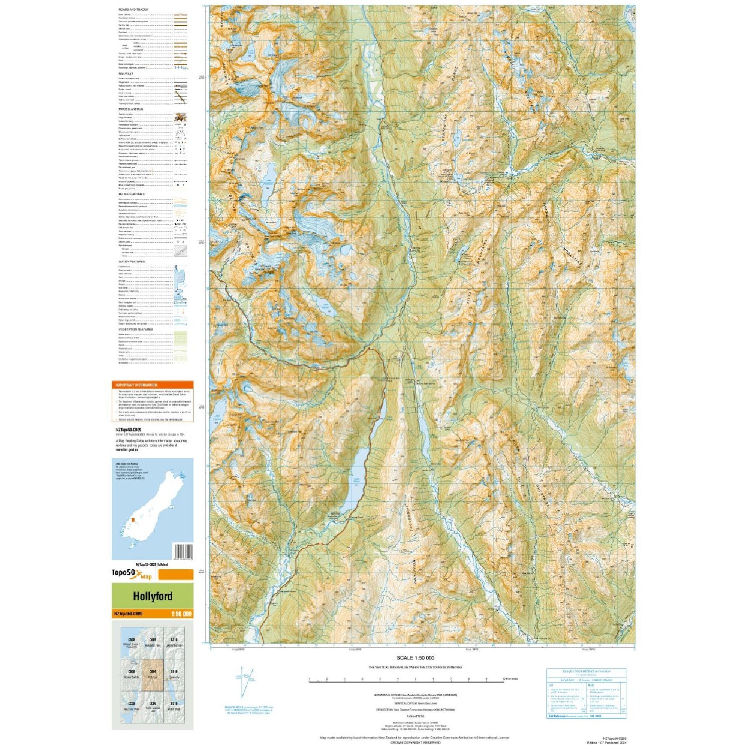 Topo Map 50 Hollyford CB09