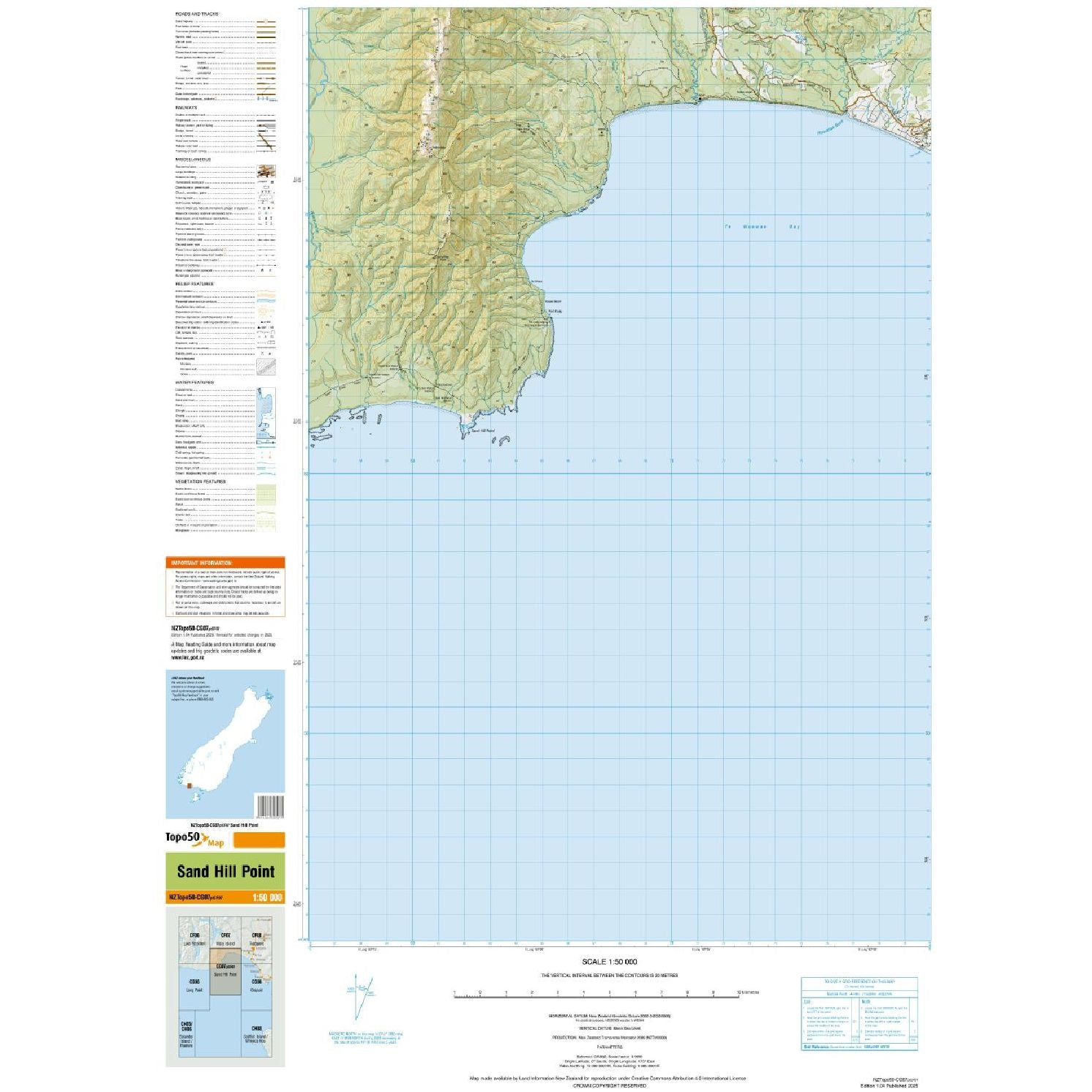 Topo Map 50 Sand Hill Point CG07