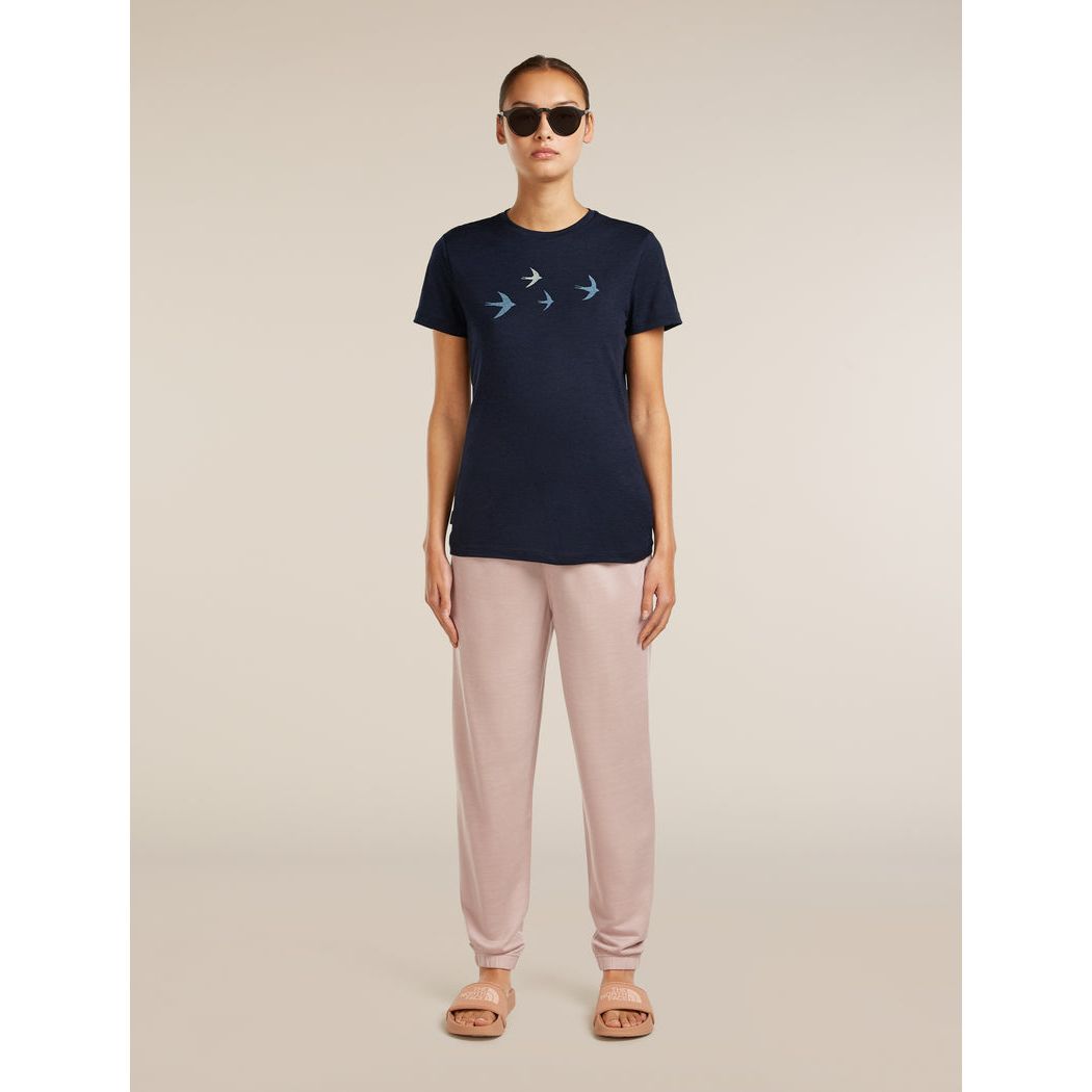 Icebreaker Women's Merino 150 Tech Lite SS Tee Bird Transit T-Shirts Outside Sports
