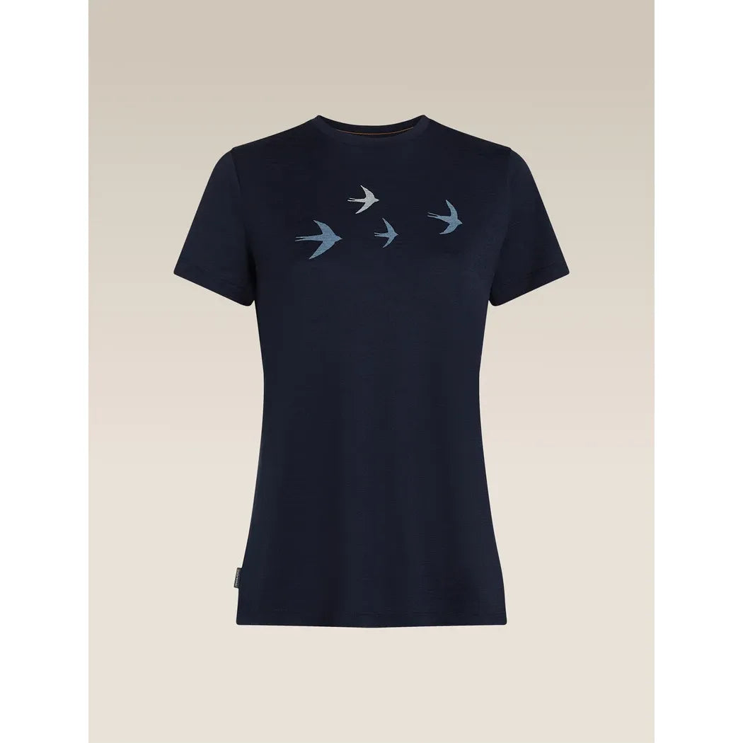 Icebreaker Women's Merino 150 Tech Lite SS Tee Bird Transit T-Shirts Outside Sports