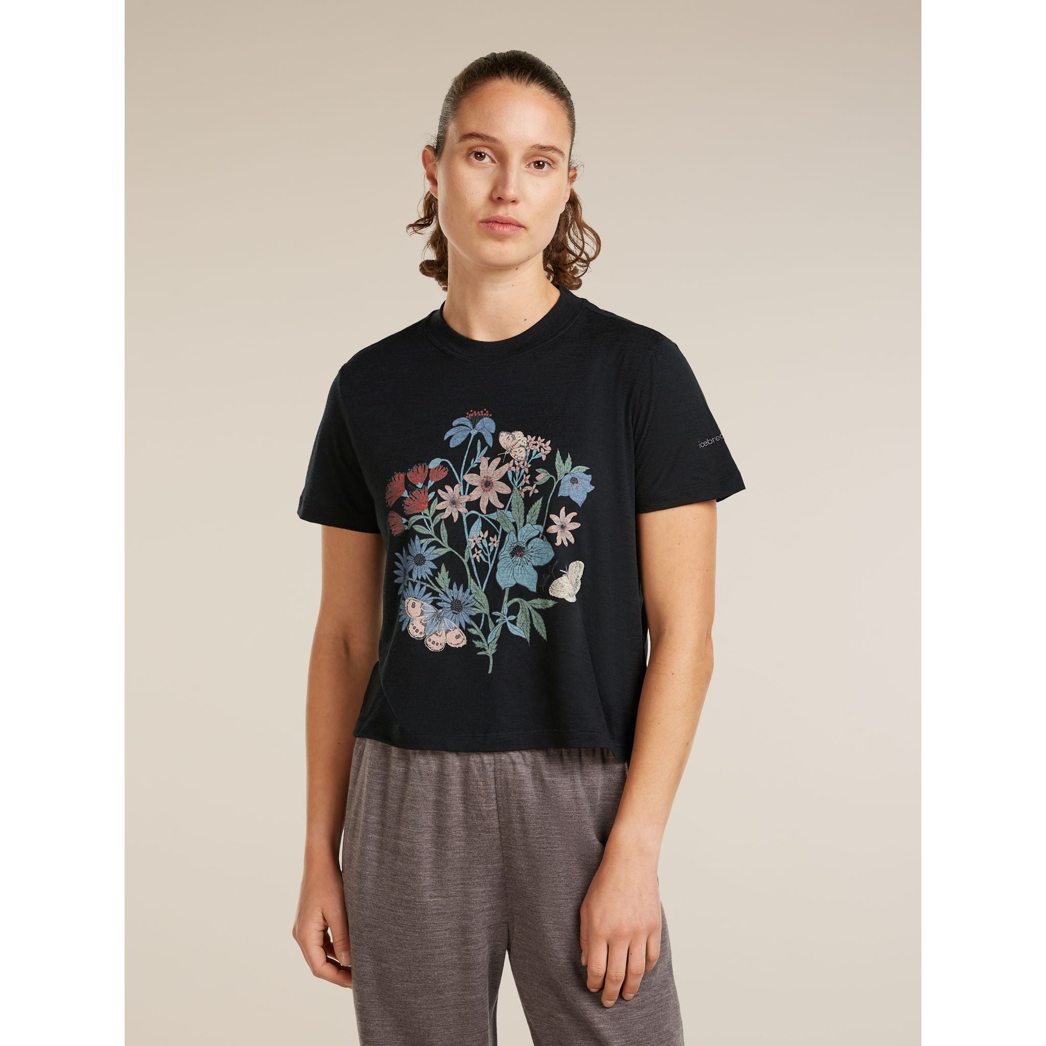 Icebreaker Women's Merino 150 Tech Lite SS Crop Tee NZ Flora