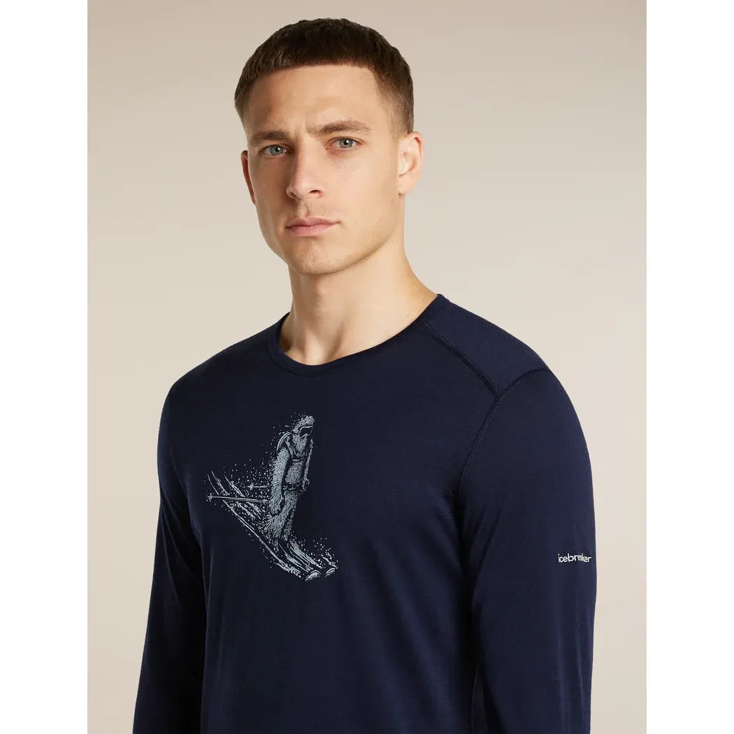 Icebreaker Men's Merino 200 Oasis Long Sleeve Crewe Skiing Yeti