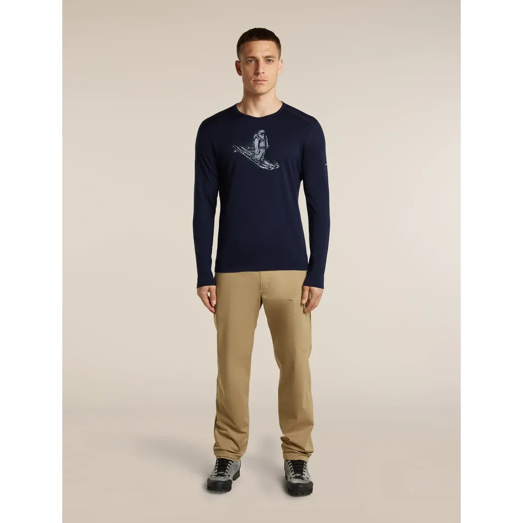 Icebreaker Men's Merino 200 Oasis Long Sleeve Crewe Skiing Yeti