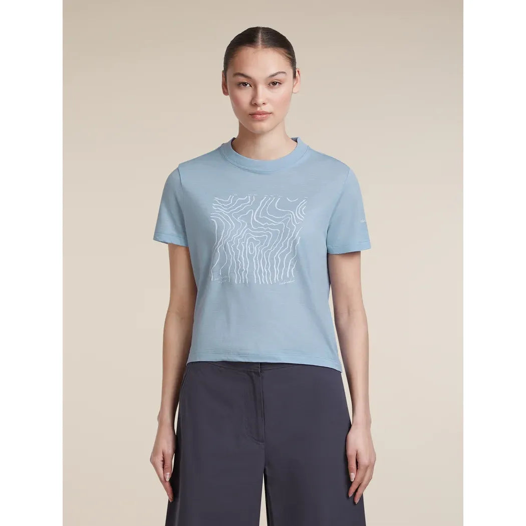 Icebreaker Women's Merino 150 Tech Lite Crop T-Shirt Great Heights T-Shirts Outside Sports