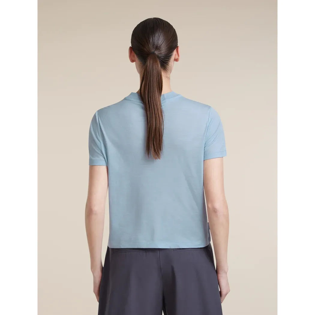 Icebreaker Women's Merino 150 Tech Lite Crop T-Shirt Great Heights T-Shirts Outside Sports