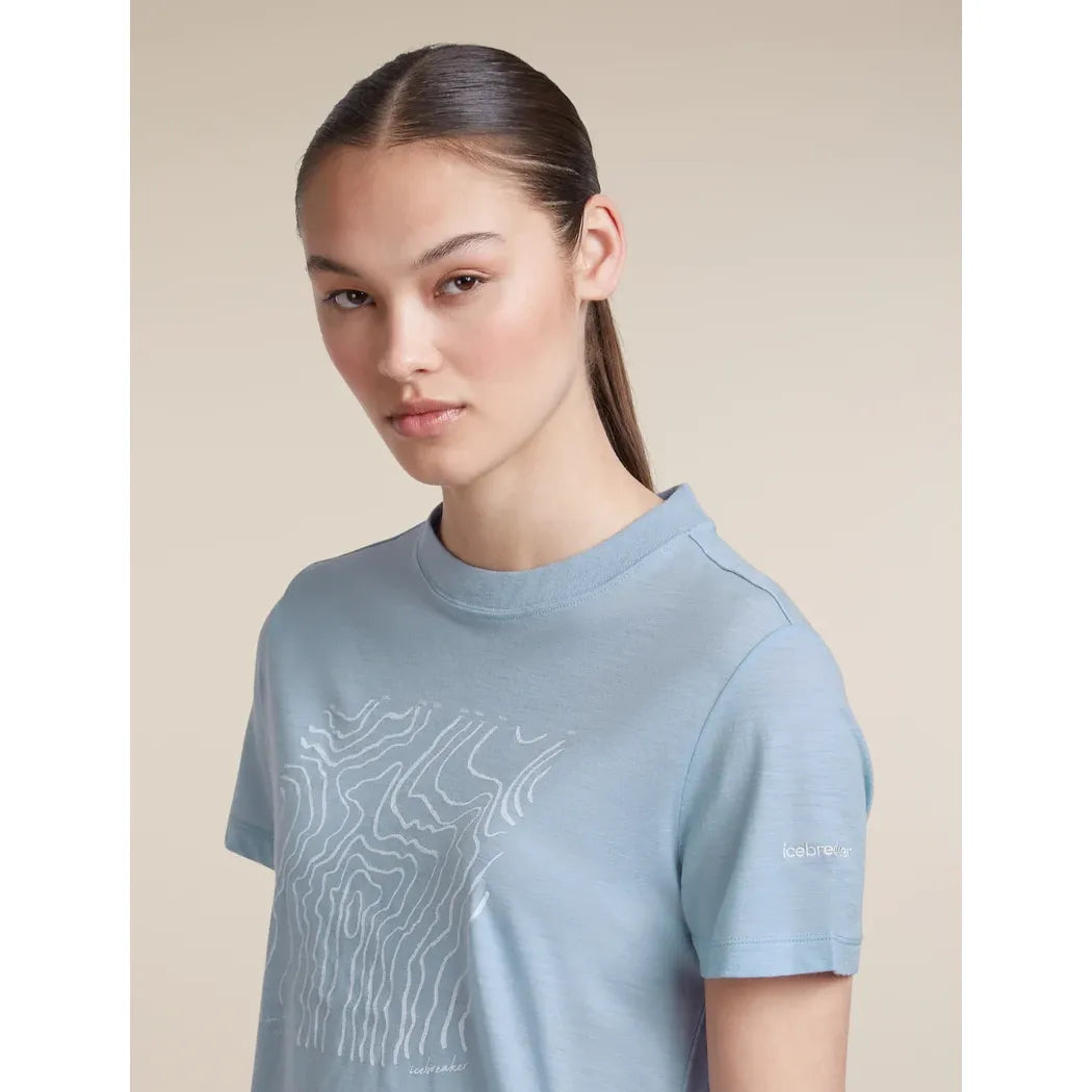 Icebreaker Women's Merino 150 Tech Lite Crop T-Shirt Great Heights T-Shirts Outside Sports