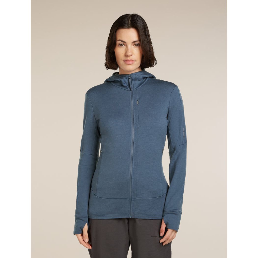 Icebreaker Women's Merino 260 Quantum Long Sleeve Zip Hoodie Fleece Outside Sports