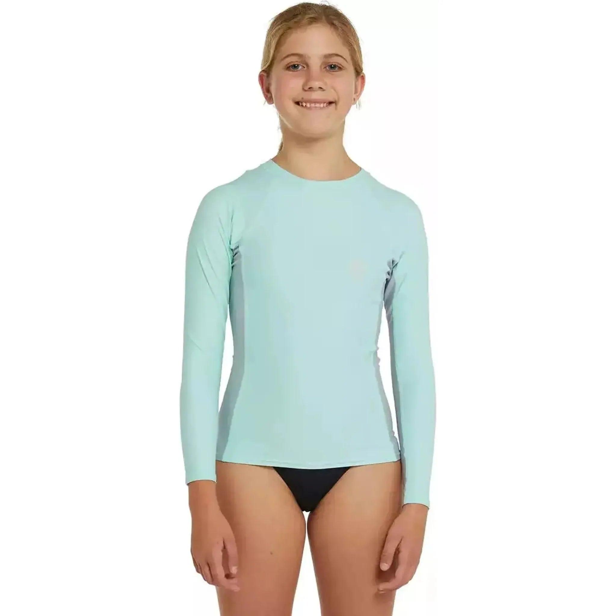 O'Neills Girls Classic UV LS Rash Vest Outside Sports