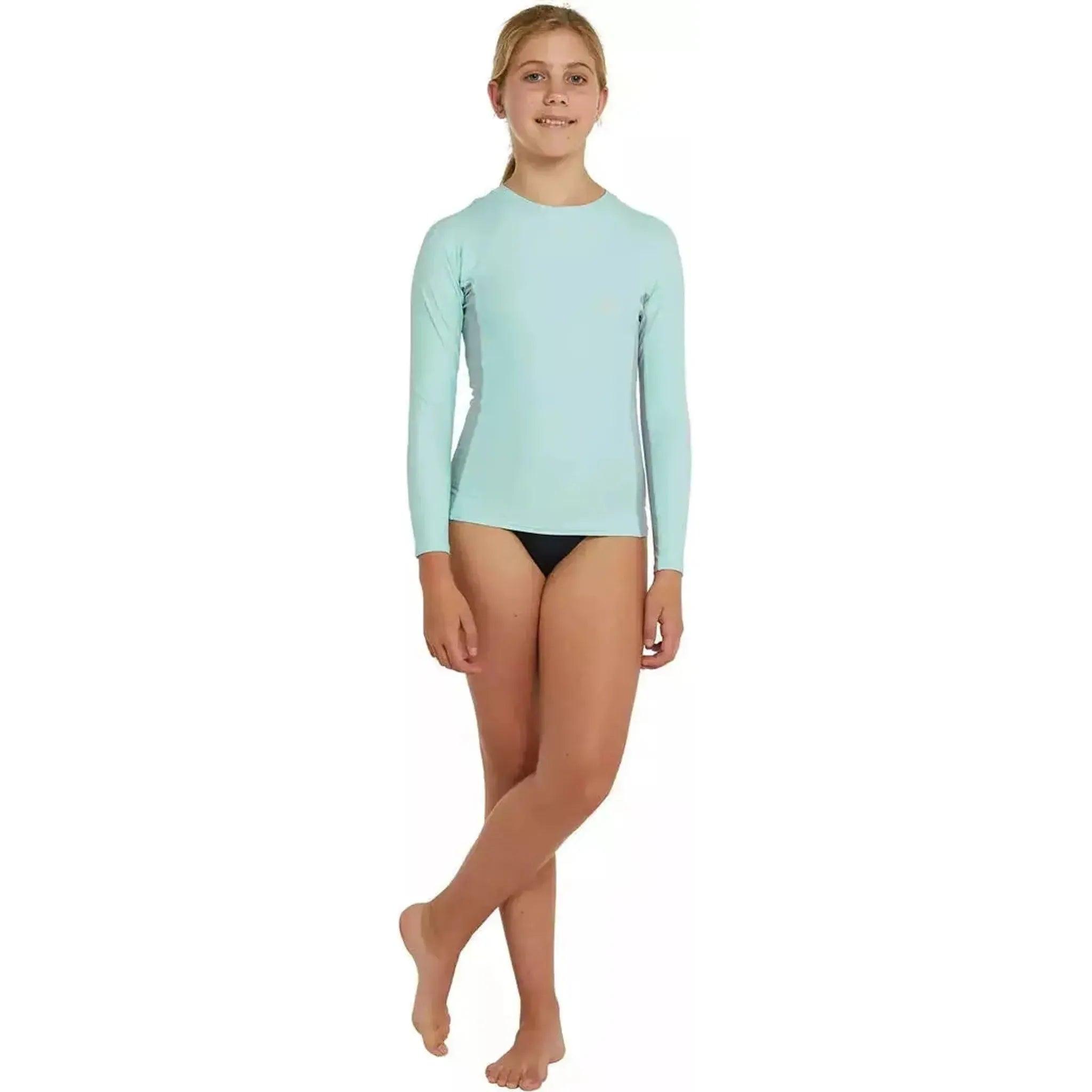 O'Neills Girls Classic UV LS Rash Vest Outside Sports
