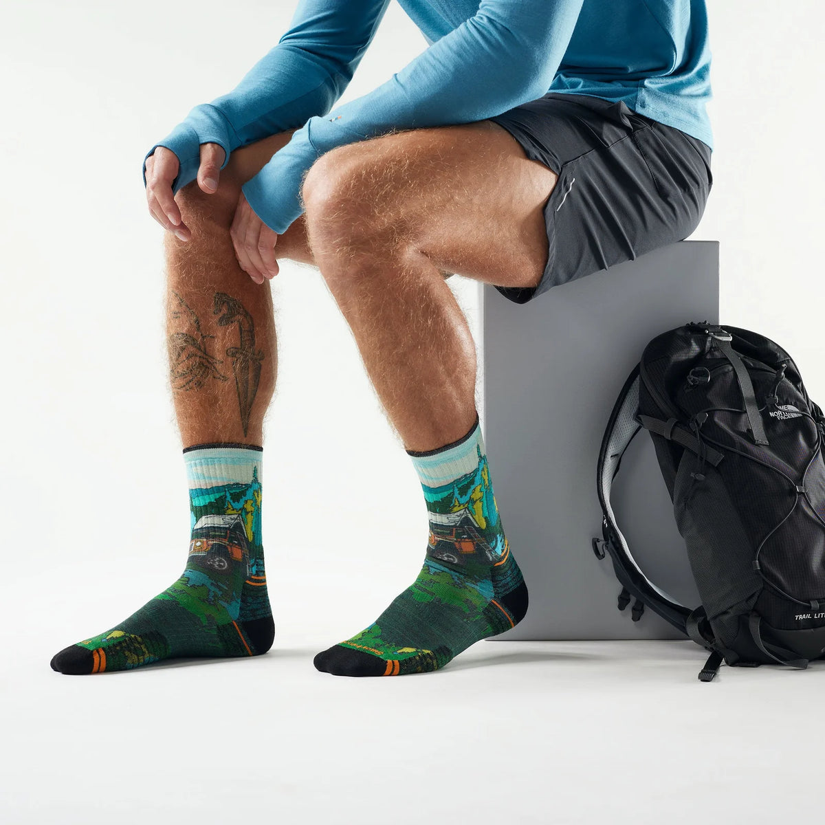 Smartwool Men's Targeted Cushion Trail Trekker Print Crew Hiking Socks