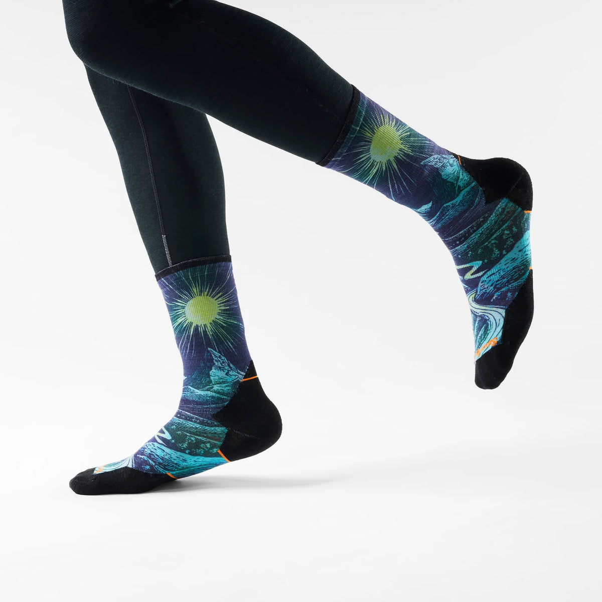 Smartwool Men's Targeted Cushion Treeline Print Crew Trail Running Socks