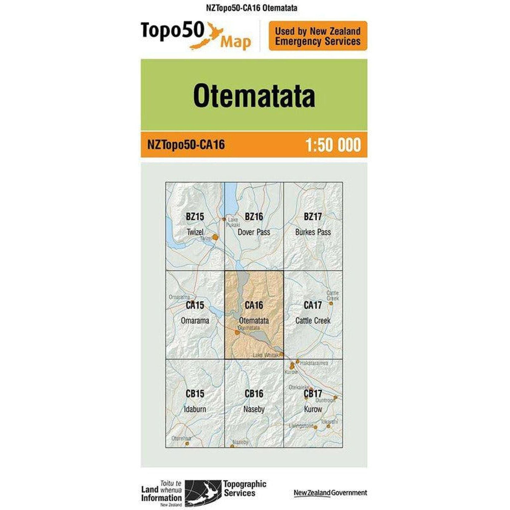 Topo Map 50 Otematata CA16 Outside Sports