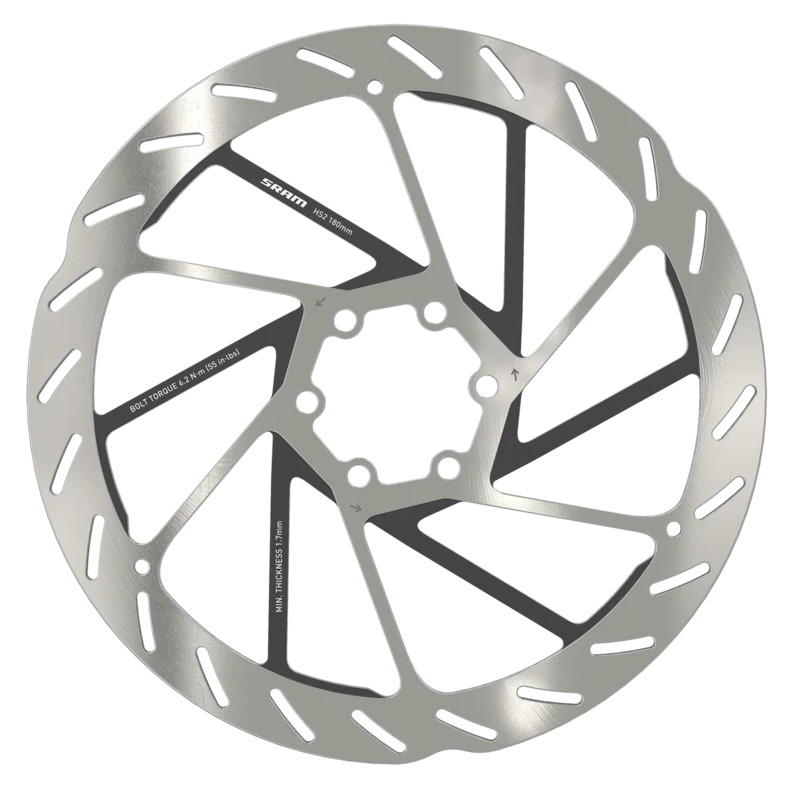 SRAM 6-bolt HS2 Rotor (Includes Steel Rotor Bolts) Rounded