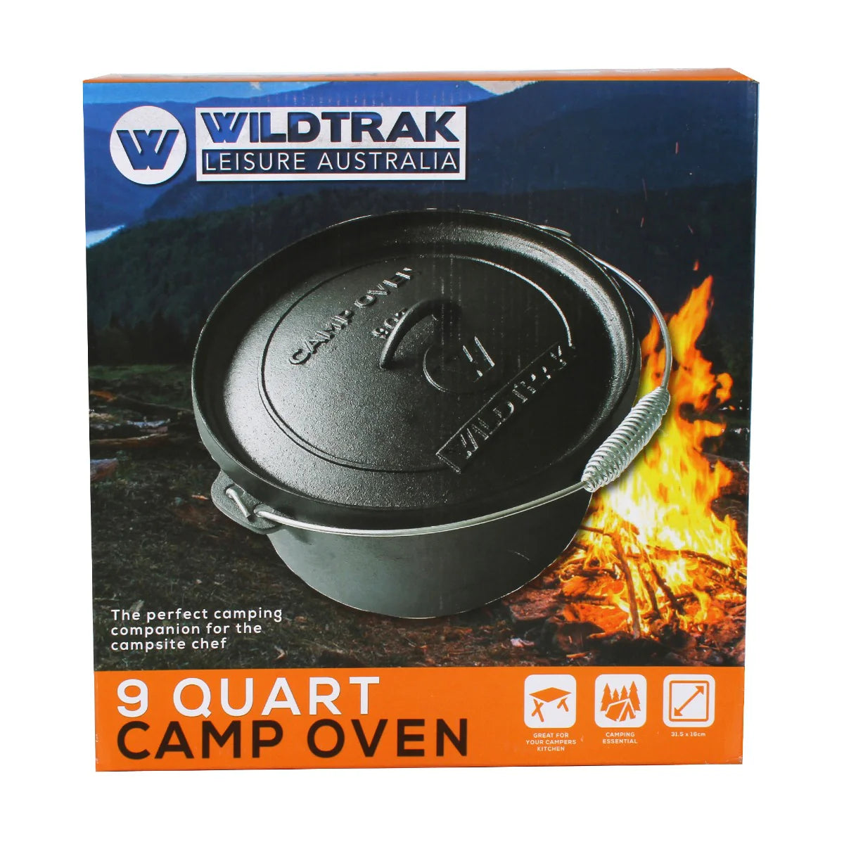 Wildtrak 9qt 31x15.5cm Camp Oven